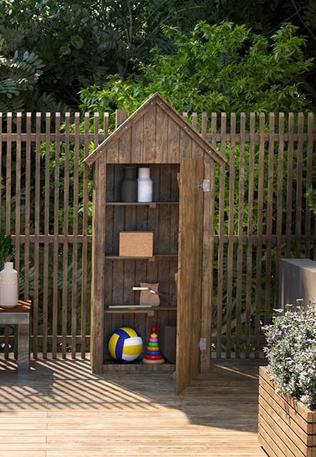 Cabane de jardin en bois, terrasse + banc, Heidi - Happy Garden